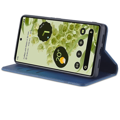 For Google Pixel 6 Pro AZNS Magnetic Calf Texture Horizontal Flip Phone Leather Case(Dark Blue) by AZNS