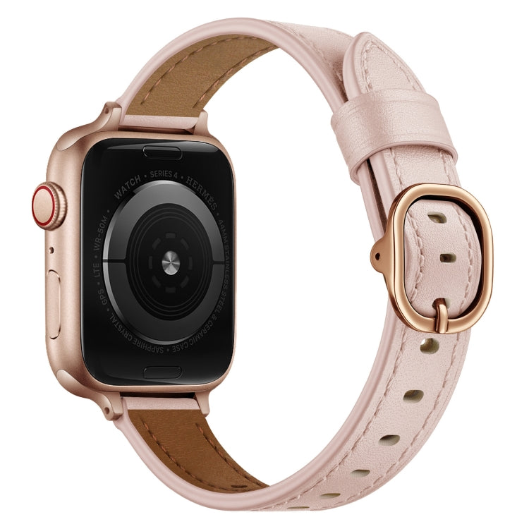 14mm Leather Watch Band For Apple Watch Series 9&8&7 41mm / SE 3&SE 2&6&SE&5&4 40mm / 3&2&1 38mm(Pink) by bashfashion