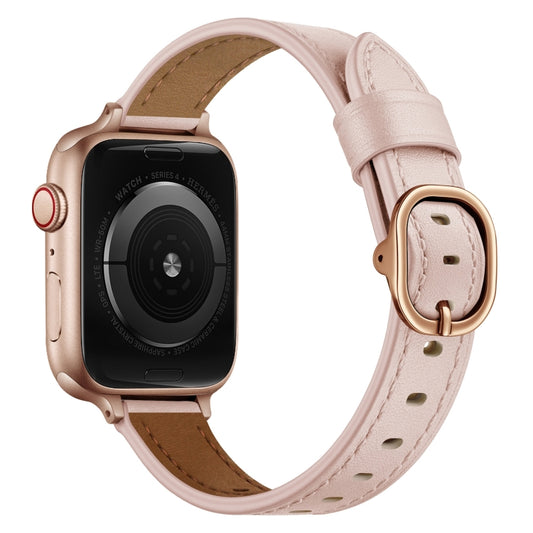 14mm Leather Watch Band For Apple Watch Series 9&8&7 41mm / SE 3&SE 2&6&SE&5&4 40mm / 3&2&1 38mm(Pink) by bashfashion
