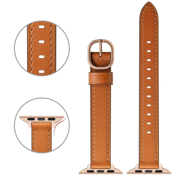 14mm Leather Watch Band For Apple Watch Ultra 49mm&Watch Ultra 2 49mm / Series 9&8&7 45mm / SE 3&SE 2&6&SE&5&4 44mm / 3&2&1 42mm(Semi Oil Brown) by bashfashion