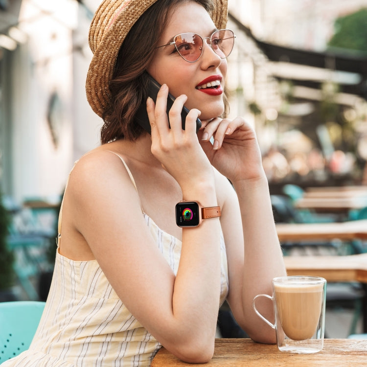 14mm Leather Watch Band For Apple Watch Ultra 49mm&Watch Ultra 2 49mm / Series 9&8&7 45mm / SE 3&SE 2&6&SE&5&4 44mm / 3&2&1 42mm(Semi Oil Brown) by bashfashion