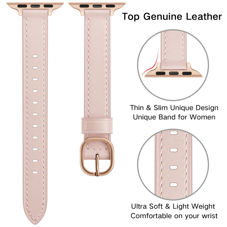 14mm Leather Watch Band For Apple Watch Ultra 49mm&Watch Ultra 2 49mm / Series 9&8&7 45mm / SE 3&SE 2&6&SE&5&4 44mm / 3&2&1 42mm(Pink) by bashfashion