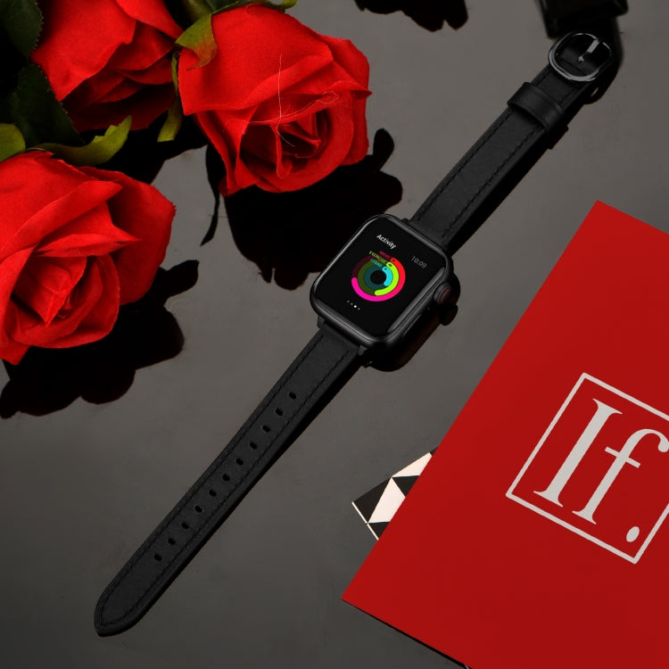14mm Leather Watch Band For Apple Watch Ultra 49mm&Watch Ultra 2 49mm / Series 9&8&7 45mm / SE 3&SE 2&6&SE&5&4 44mm / 3&2&1 42mm(Black Black Buckle) by bashfashion