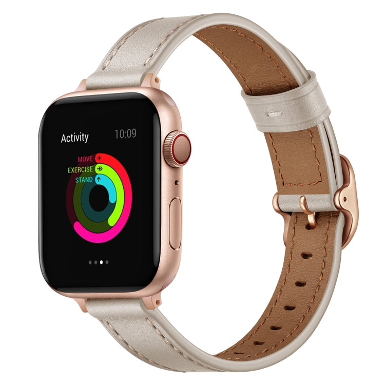 14mm Leather Watch Band For Apple Watch Ultra 49mm&Watch Ultra 2 49mm / Series 9&8&7 45mm / SE 3&SE 2&6&SE&5&4 44mm / 3&2&1 42mm(Creamy-white) by bashfashion