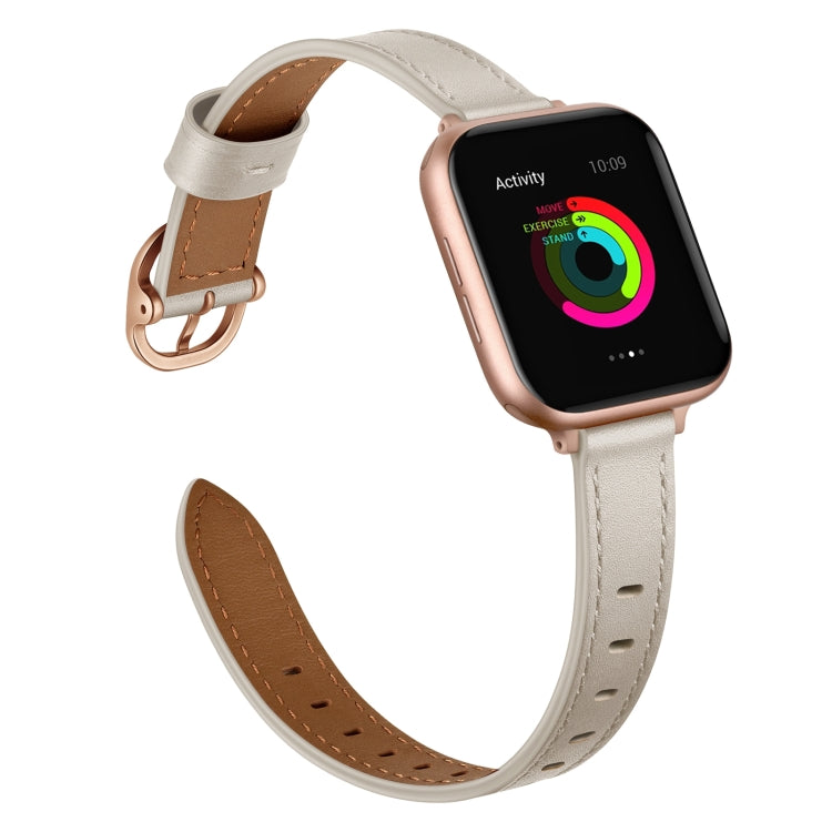 14mm Leather Watch Band For Apple Watch Ultra 49mm&Watch Ultra 2 49mm / Series 9&8&7 45mm / SE 3&SE 2&6&SE&5&4 44mm / 3&2&1 42mm(Creamy-white) by bashfashion