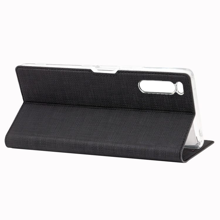 For Sony Xperia 5 ViLi Shockproof TPU + PU Horizontal Flip Protective Case with Card Slot & Holder(Black) by ViLi