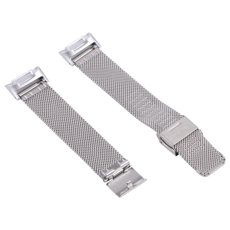 For Fitbit Charge 5 Milan Steel Double Buckles Strap Watch Band(Silver) by bashfashion