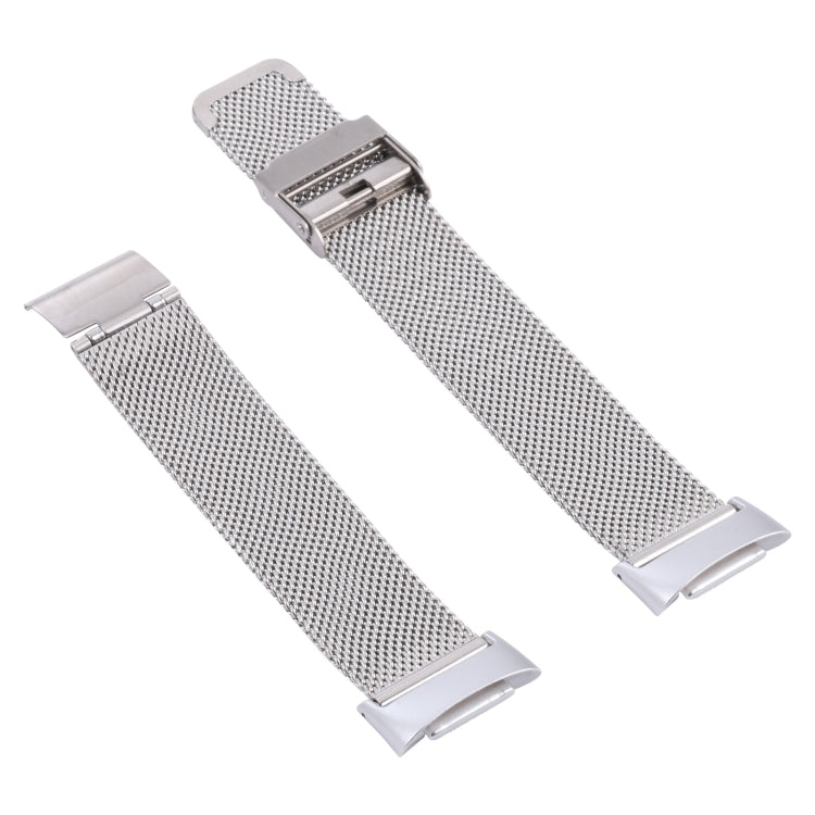 For Fitbit Charge 5 Milan Steel Double Buckles Strap Watch Band(Silver) by bashfashion