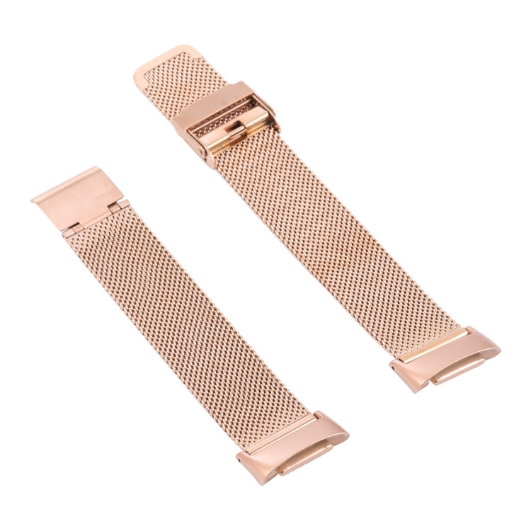 For Fitbit Charge 5 Milan Steel Double Buckles Strap Watch Band(Rose Gold) by bashfashion