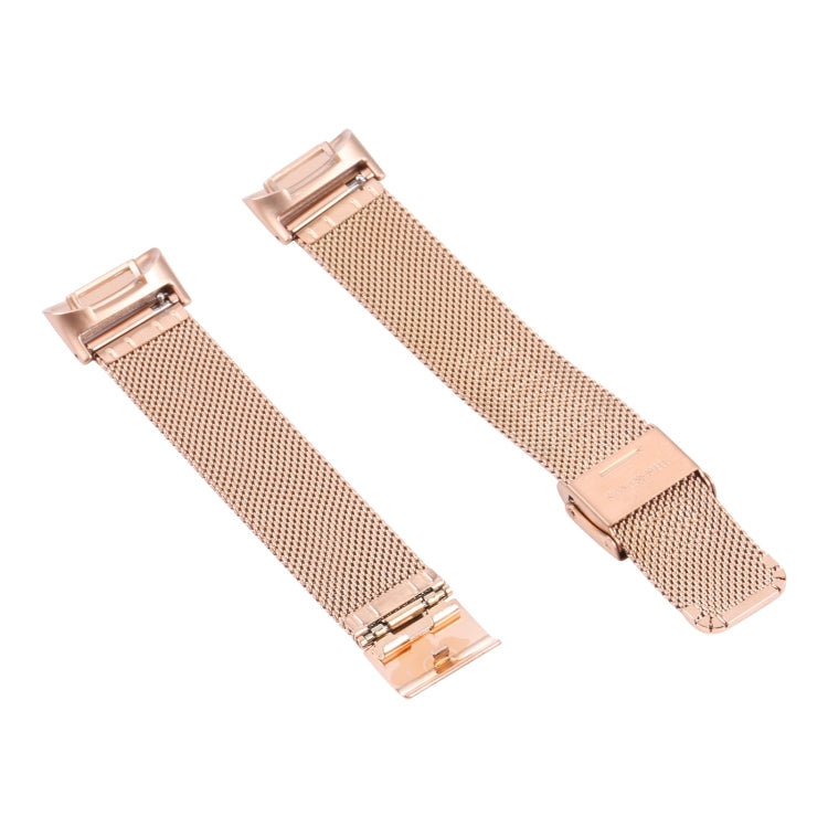 For Fitbit Charge 5 Milan Steel Double Buckles Strap Watch Band(Rose Gold) by bashfashion
