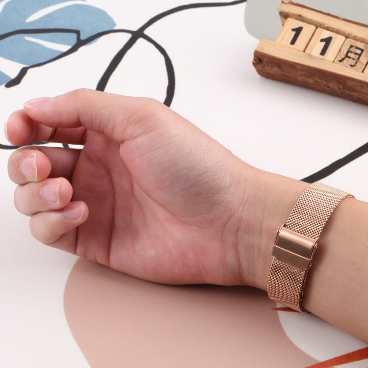 For Fitbit Charge 5 Milan Steel Double Buckles Strap Watch Band(Rose Gold) by bashfashion