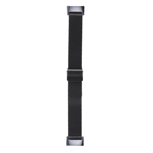 For Fitbit Charge 5 Milan Steel Double Buckles Strap Watch Band(Black) by bashfashion