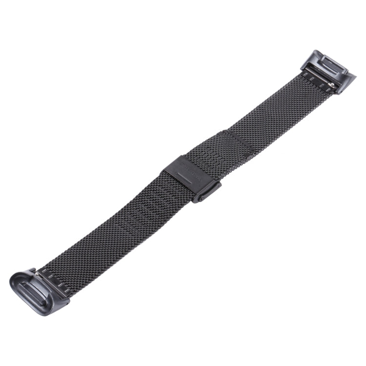 For Fitbit Charge 5 Milan Steel Double Buckles Strap Watch Band(Black) by bashfashion