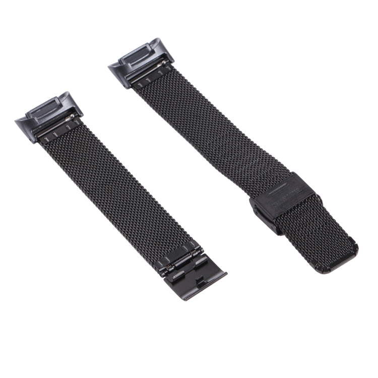 For Fitbit Charge 5 Milan Steel Double Buckles Strap Watch Band(Black) by bashfashion