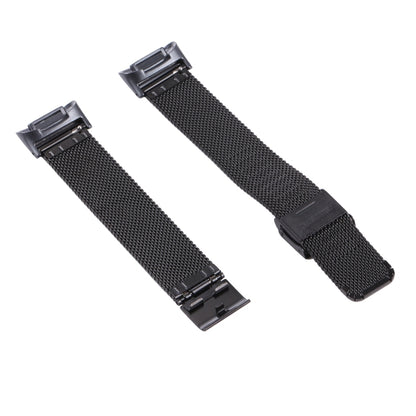 For Fitbit Charge 5 Milan Steel Double Buckles Strap Watch Band(Black) by bashfashion