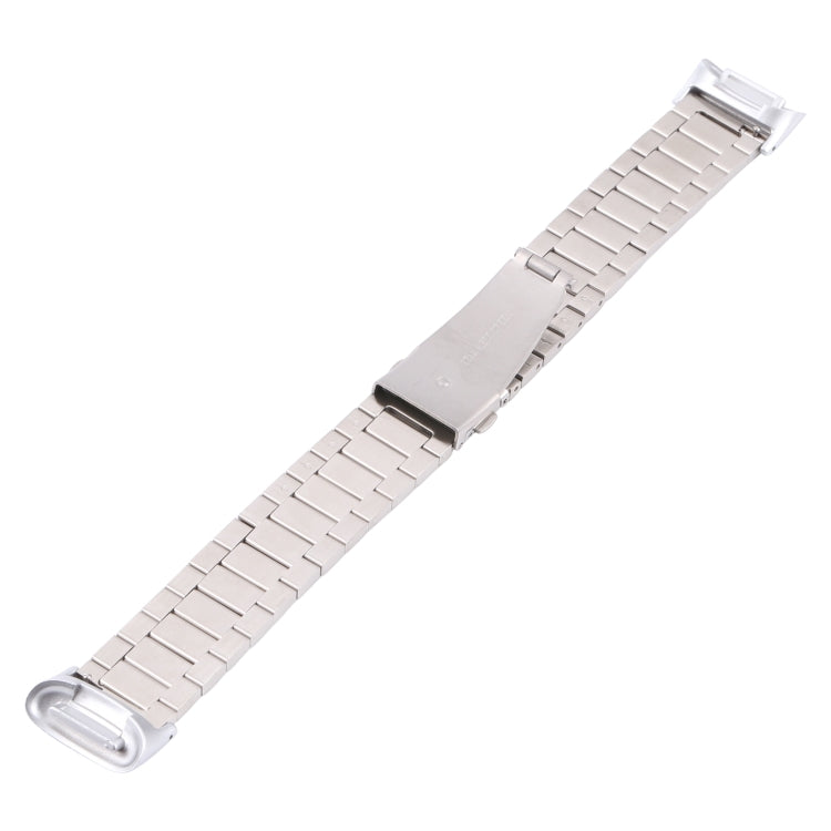 For Fitbit Charge 5 One-bead Steel Strap Watch Band(Silver) by bashfashion