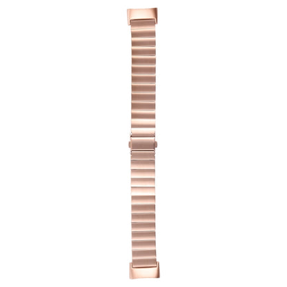 For Fitbit Charge 5 One-bead Steel Strap Watch Band(Rose Gold) by bashfashion