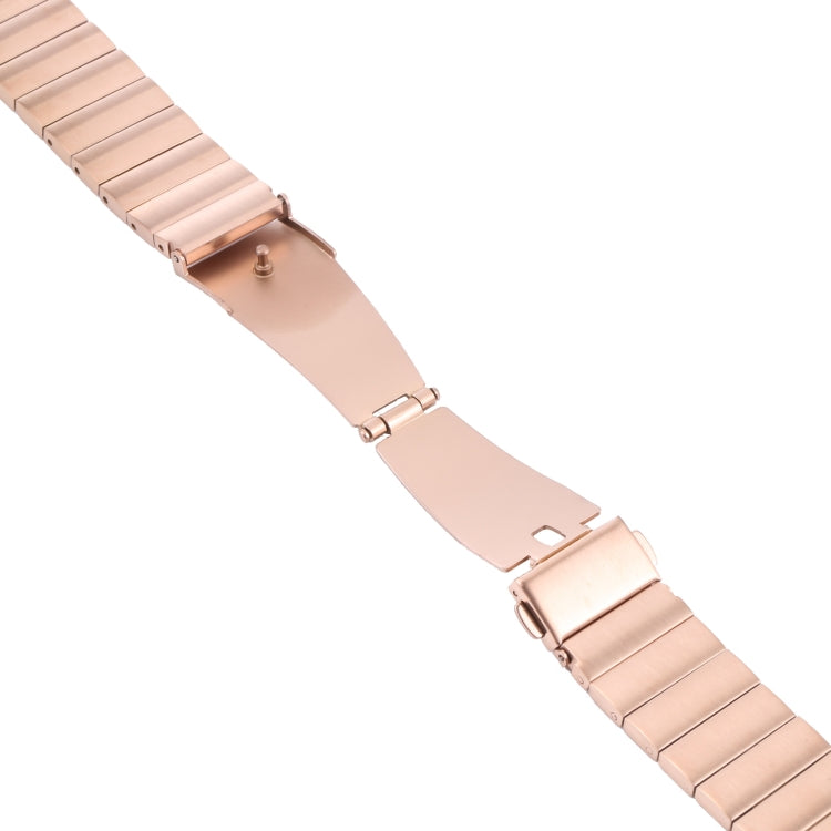 For Fitbit Charge 5 One-bead Steel Strap Watch Band(Rose Gold) by bashfashion