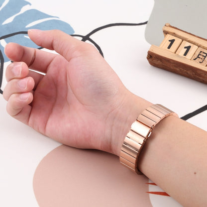 For Fitbit Charge 5 One-bead Steel Strap Watch Band(Rose Gold) by bashfashion
