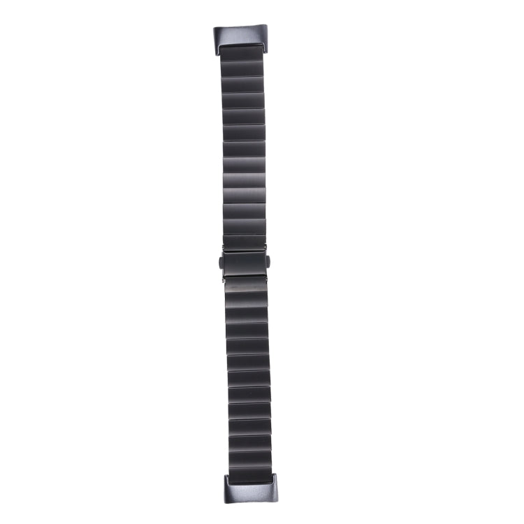 For Fitbit Charge 5 One-bead Steel Strap Watch Band(Black) by bashfashion