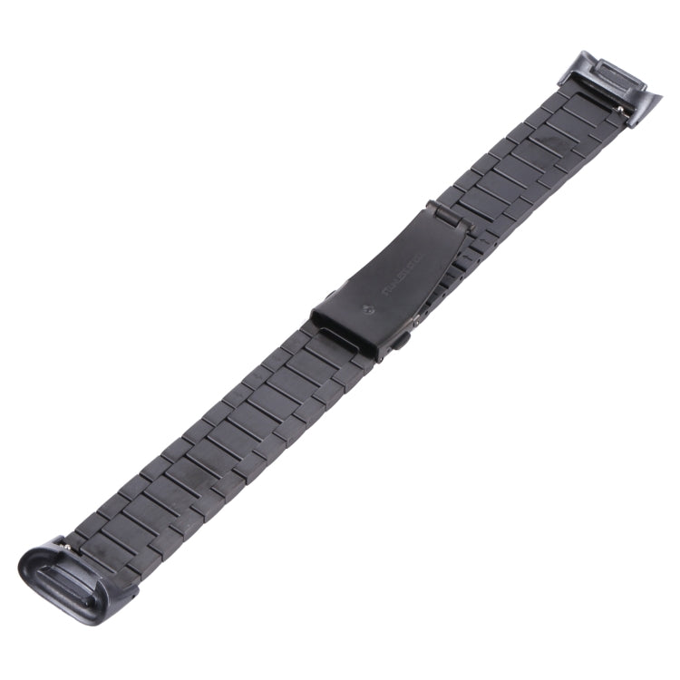 For Fitbit Charge 5 One-bead Steel Strap Watch Band(Black) by bashfashion