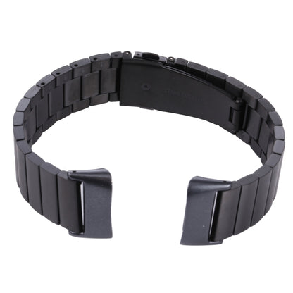 For Fitbit Charge 5 One-bead Steel Strap Watch Band(Black) by bashfashion