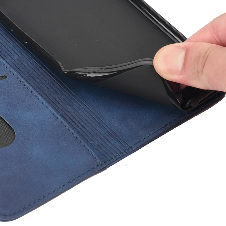 For iPhone 13 Pro Max Skin Feel Splicing Leather Phone Case (Blue) by bashfashion