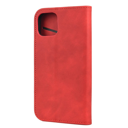 For iPhone 13 Pro Skin Feel Splicing Leather Phone Case (Red)