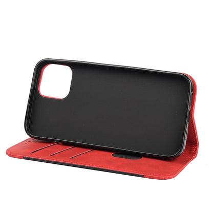 For iPhone 13 Pro Skin Feel Splicing Leather Phone Case (Red)