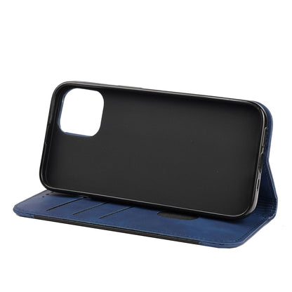 For iPhone 13 Pro Skin Feel Splicing Leather Phone Case (Blue) by bashfashion
