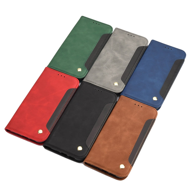 For iPhone 13 Pro Skin Feel Splicing Leather Phone Case (Red)