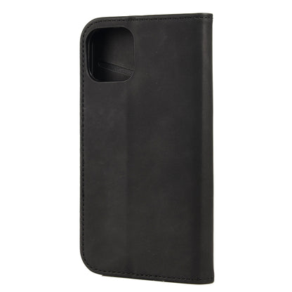For iPhone 13 Skin Feel Splicing Leather Phone Case(Black)