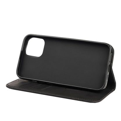 For iPhone 13 Skin Feel Splicing Leather Phone Case(Black)