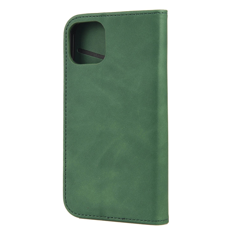 For iPhone 13 Skin Feel Splicing Leather Phone Case(Green) by bashfashion
