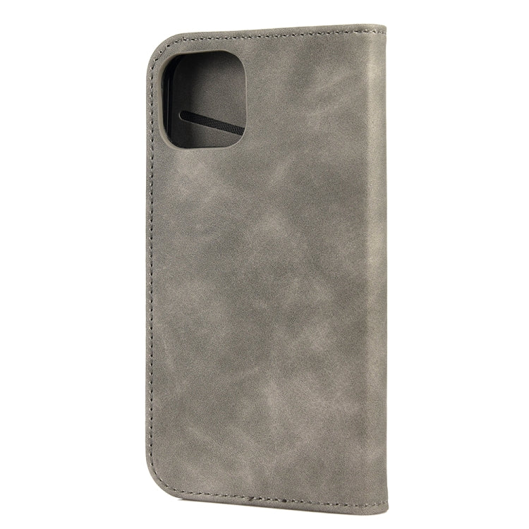 For iPhone 13 Skin Feel Splicing Leather Phone Case(Grey) by bashfashion