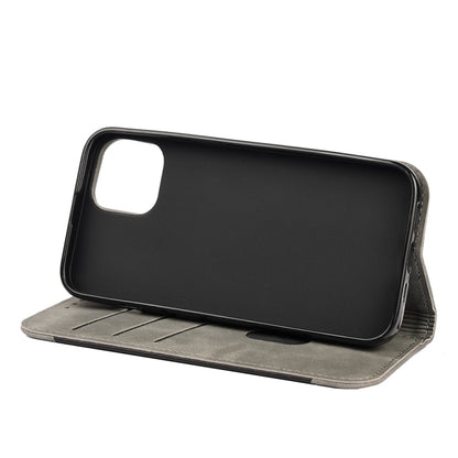 For iPhone 13 Skin Feel Splicing Leather Phone Case(Grey) by bashfashion