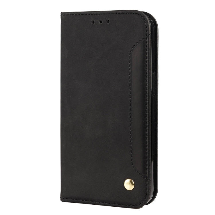 For iPhone 12 Pro Max Skin Feel Splicing Leather Phone Case(Black) by bashfashion