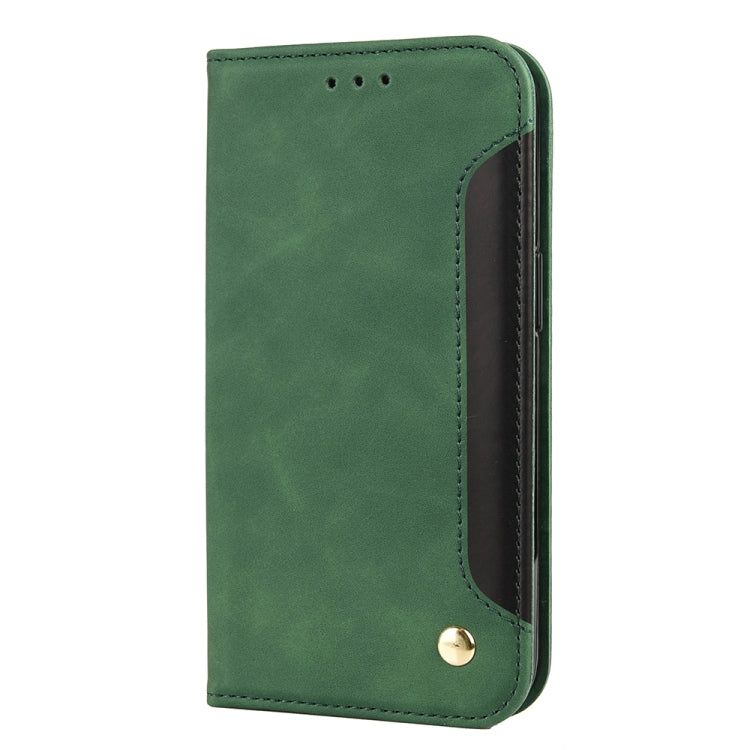 For iPhone 12 Pro Max Skin Feel Splicing Leather Phone Case(Green) by bashfashion