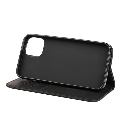 For iPhone 12 mini Skin Feel Splicing Leather Phone Case (Black) by bashfashion