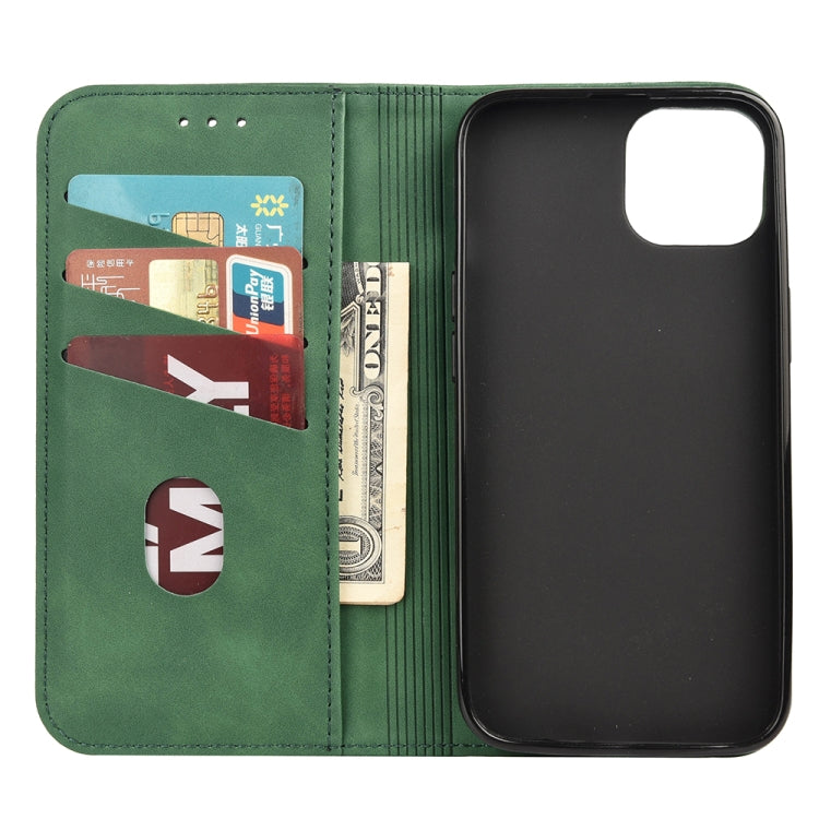 For iPhone 12 mini Skin Feel Splicing Leather Phone Case (Green) by bashfashion