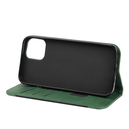 For iPhone 12 mini Skin Feel Splicing Leather Phone Case (Green) by bashfashion