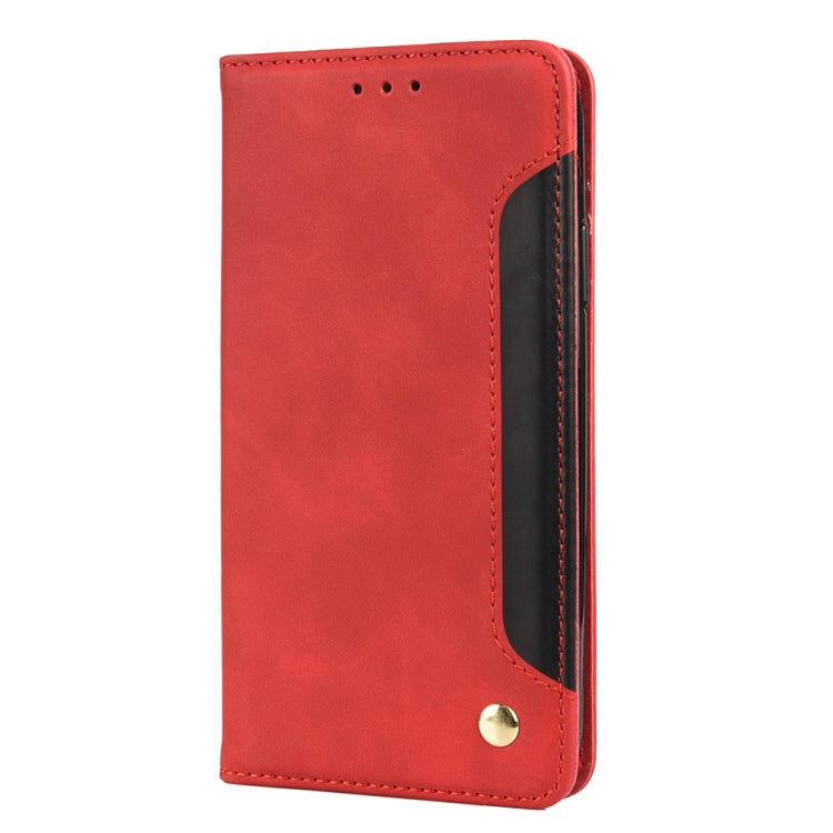For iPhone XS Max Skin Feel Splicing Leather Phone Case(Red) by bashfashion