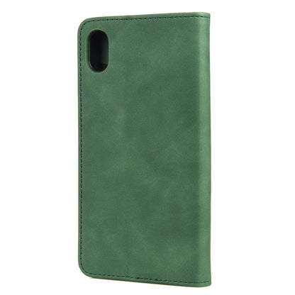 For iPhone XS Max Skin Feel Splicing Leather Phone Case(Green) by bashfashion