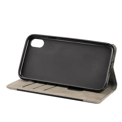 For iPhone XS Max Skin Feel Splicing Leather Phone Case(Grey) by bashfashion