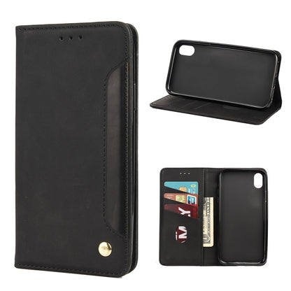 For iPhone X / XS Skin Feel Splicing Leather Phone Case(Black) by bashfashion