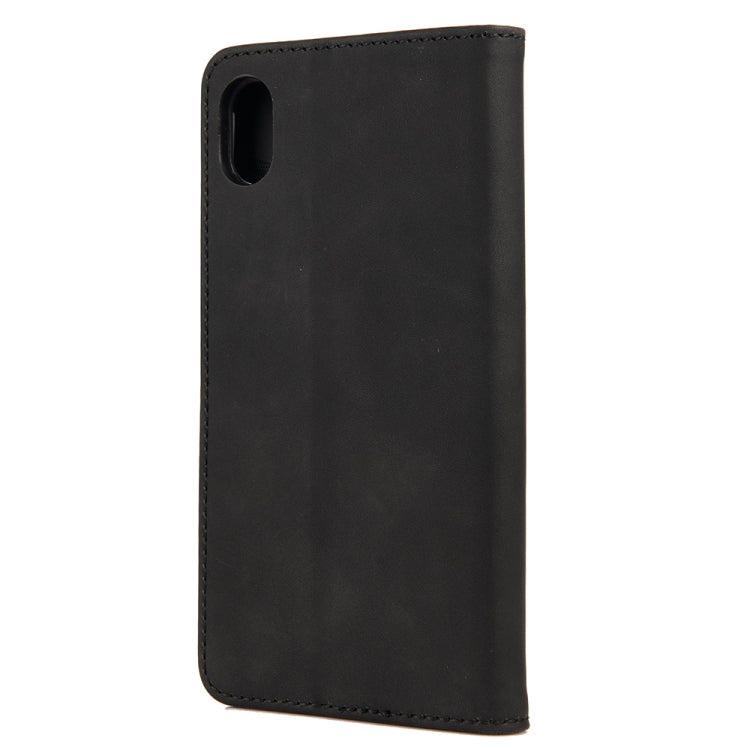 For iPhone X / XS Skin Feel Splicing Leather Phone Case(Black) by bashfashion