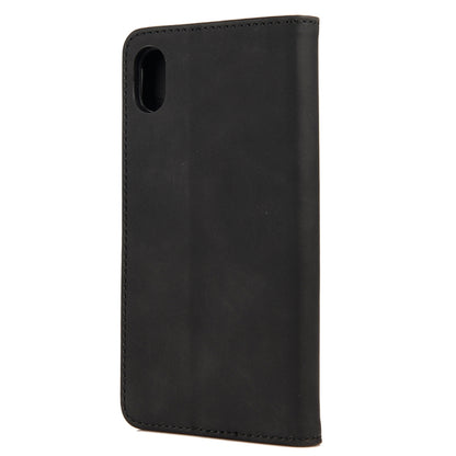 For iPhone X / XS Skin Feel Splicing Leather Phone Case(Black) by bashfashion
