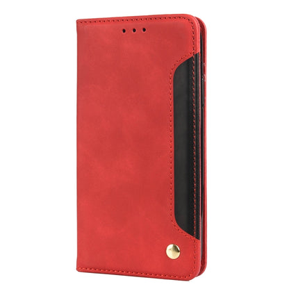 For iPhone X / XS Skin Feel Splicing Leather Phone Case(Red) by bashfashion