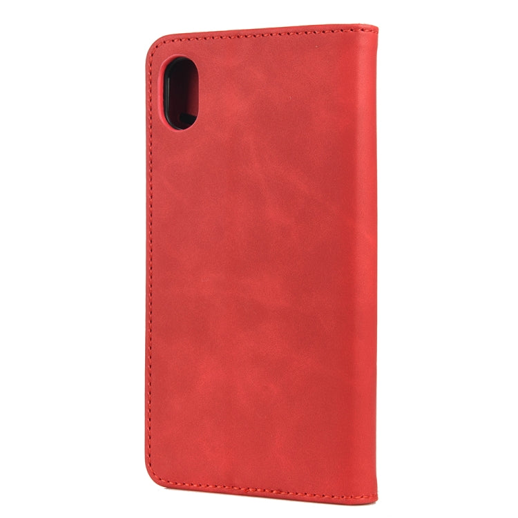For iPhone X / XS Skin Feel Splicing Leather Phone Case(Red) by bashfashion