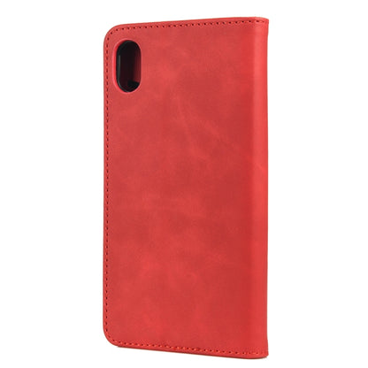 For iPhone X / XS Skin Feel Splicing Leather Phone Case(Red) by bashfashion